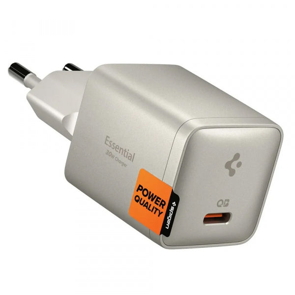 Spigen Wall Charger EE301EU Essential, 30W, 3A, 1 x USB-C, Natural Titanium ACH10448