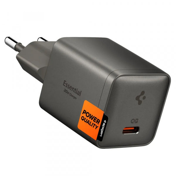 Spigen Wall Charger EE301EU Essential, 30W, 3A, 1 x USB-C, Grey ACH10447