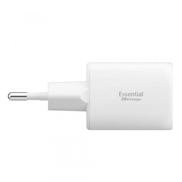 Spigen Wall Charger Essential, 35W, 3A, 1 x USB-A - 1 x USB-C, White ACH09462