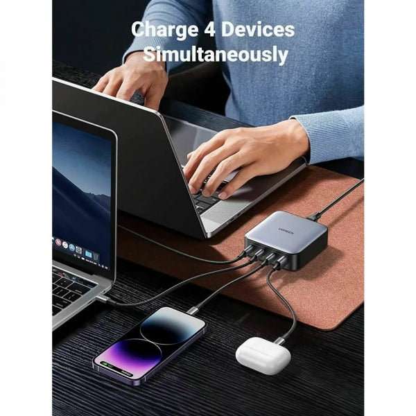 Ugreen Desktop Charger CD328, 100W, 3A, 1 x USB-A - 3 x USB-C, Grey