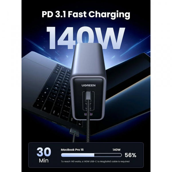 Ugreen Desktop Charger CD333 Nexode, 300W, 5A, 1 x USB-A - 4 x USB-C, Grey