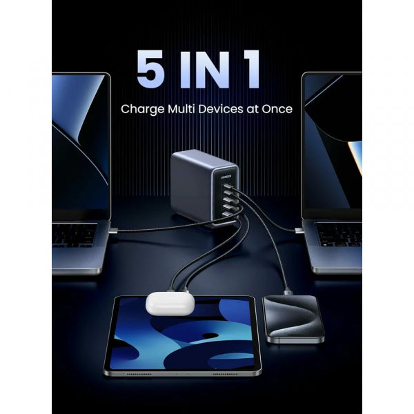 Ugreen Desktop Charger CD333 Nexode, 300W, 5A, 1 x USB-A - 4 x USB-C, Grey