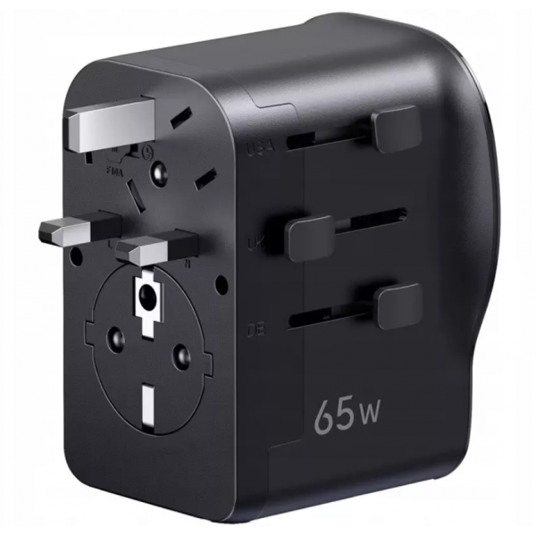 Ugreen Travel Adapter S550 (55001), 65W, 3.25A, 1 x USB-A - 2 x USB-C, Black
