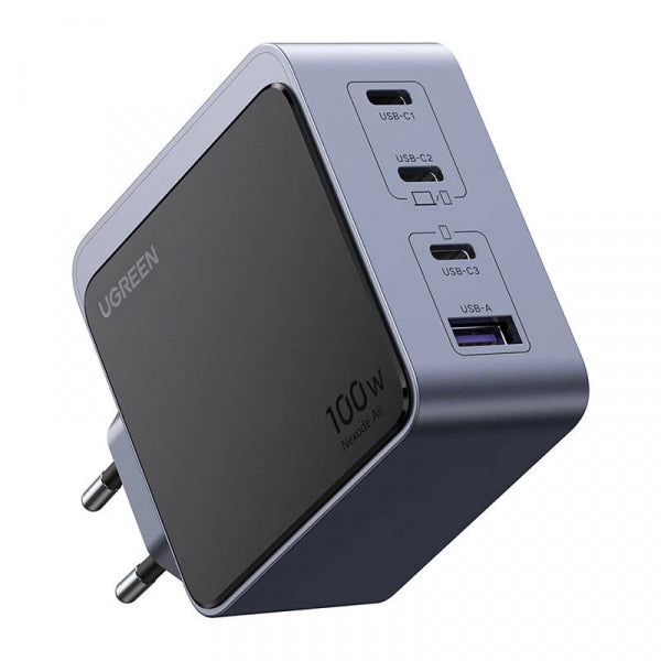 Ugreen Wall Charger X565 Nexode Air, 100W, 5A, 1 x USB-A - 3 x USB-C, Grey