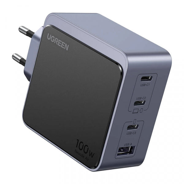 Ugreen Wall Charger X565 Nexode Air, 100W, 5A, 1 x USB-A - 3 x USB-C, Grey