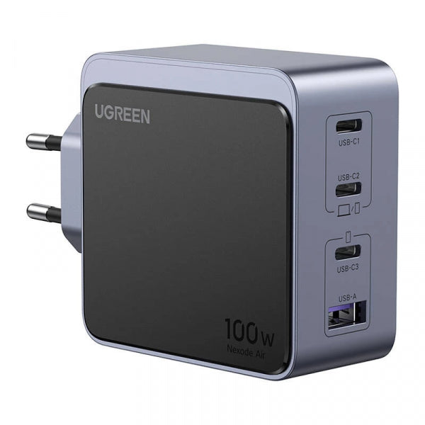 Ugreen Wall Charger X565 Nexode Air, 100W, 5A, 1 x USB-A - 3 x USB-C, Grey