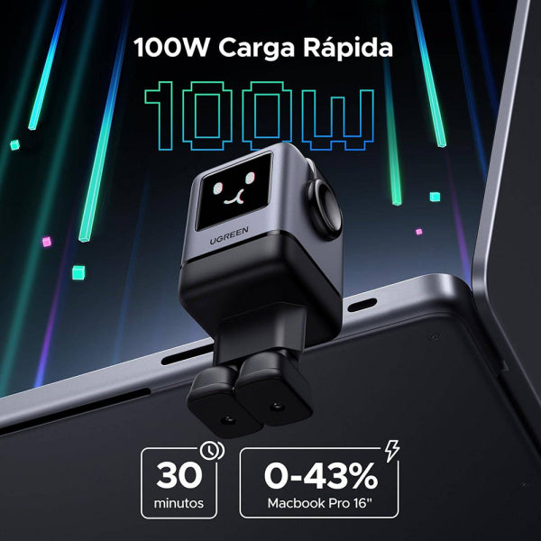 Ugreen Wall Charger X688 Uno, 100W, 5A, 1 x USB-A - 3 x USB-C, Black