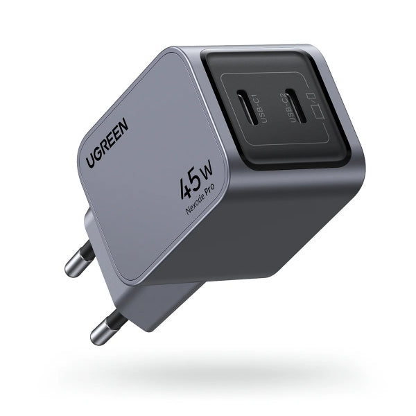 Ugreen Wall Charger X707 Nexode Pro, 45W, 3A, 2 x USB-C, Grey