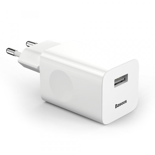 Baseus Wall Charger 24W, 3A, 1 x USB-A, White CCALL-BX02
