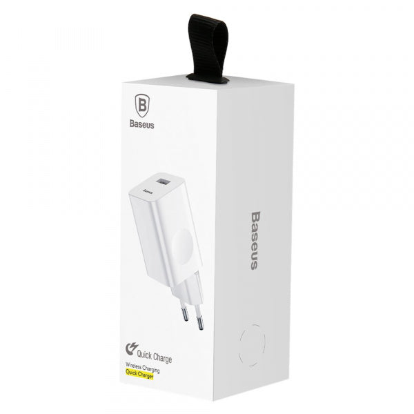 Baseus Wall Charger 24W, 3A, 1 x USB-A, White CCALL-BX02