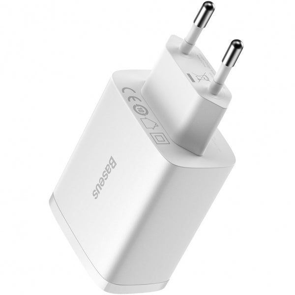 Baseus Wall Charger Compact 3U, 17W, 2.1A, 3 x USB-A, White CCXJ020102