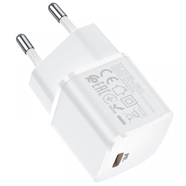 Hoco Wall Charger N10, 20W, 3A, 1 x USB-C, White