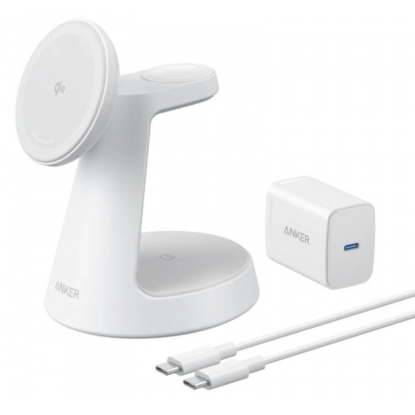 Anker Wireless Charger MagGo 3in1, 15W, 1.67A, White B25M4G21