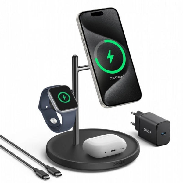 Anker Wireless Charger MagGo 3in1, 25W, 1.67A, Black B25M3311
