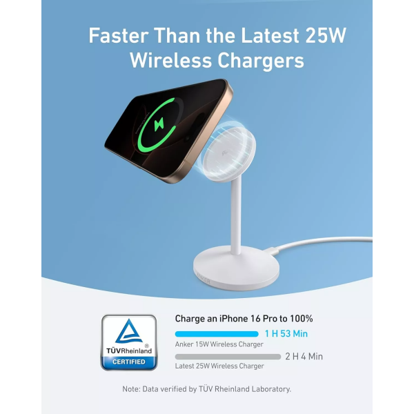 Anker Wireless Charger MagGo Stand, 15W, 1.67A, White A25X1H21
