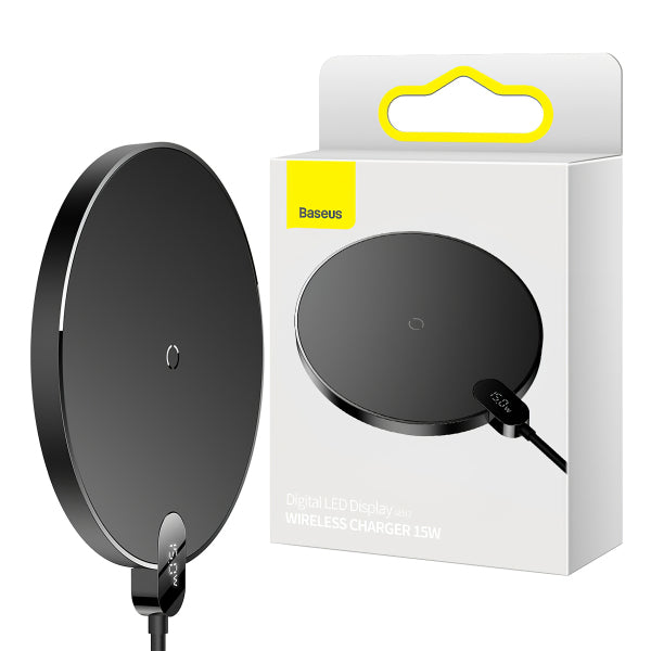 Baseus Wireless Charger Digital Led Display Gen 2, 15W, 1.67A, Black CCED000001