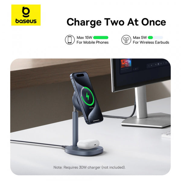Baseus Wireless Charger Orbit 2 Pro 2in1, 20W, 1.67A, Grey P10273500813-00