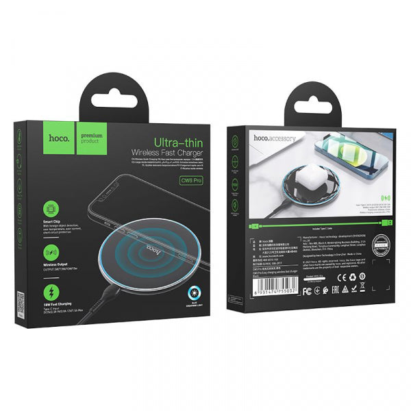 Hoco Wireless Charger CW6 Pro, 15W, 1.67A, Black