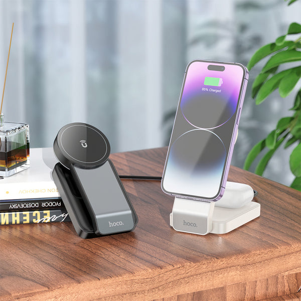 Hoco Wireless Charger CQ3 3in1, 15W, 1.67A, White