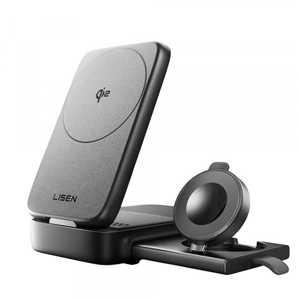 Lisen Wireless Charger W106 3in1, 15W, 1.67A, Grey YL0424120009