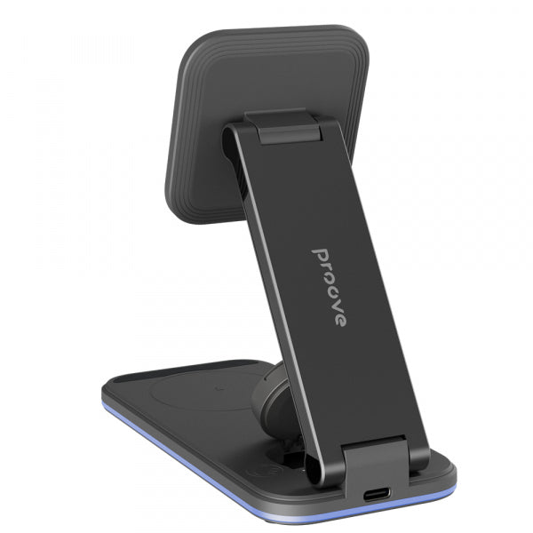 Proove Wireless Charger Energy Fold 3in1, 15W, 1.67A, Black WSEF15010001