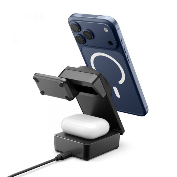 Spigen Wireless Charger EF323MQ Essential 3in1, 25W, Black ACH10398