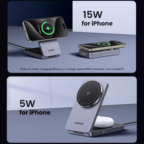 Ugreen Wireless Charger W706 2in1, 20W, 1.67A, Black