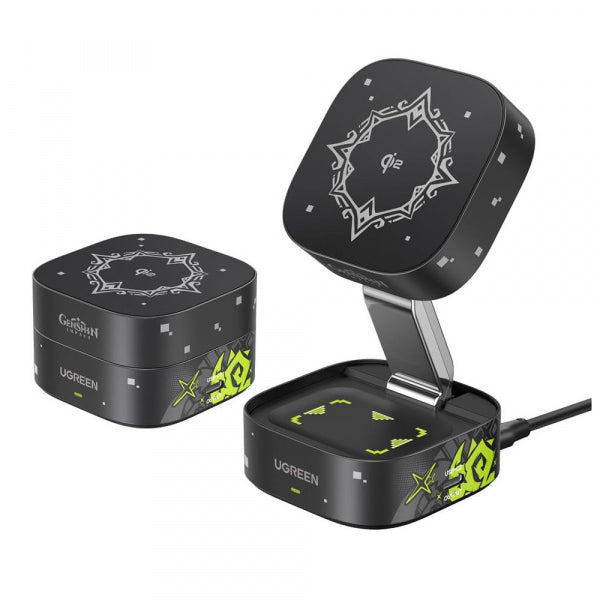 Ugreen Wireless Charger Genshin Impact Ed.W702 2n1, 25W, 1.67A, 1 x USB-C, Black