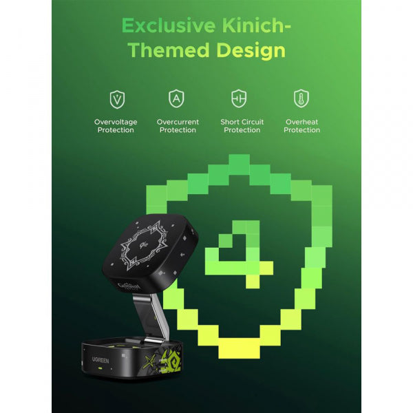 Ugreen Wireless Charger Genshin Impact Ed.W702 2n1, 25W, 1.67A, 1 x USB-C, Black