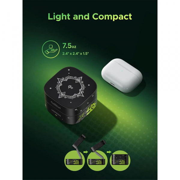 Ugreen Wireless Charger Genshin Impact Ed.W702 2n1, 25W, 1.67A, 1 x USB-C, Black