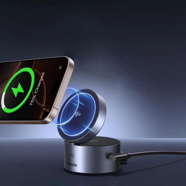 Ugreen Wireless Charger W712 (65148) 3in1, 25W, 1.67A, Grey