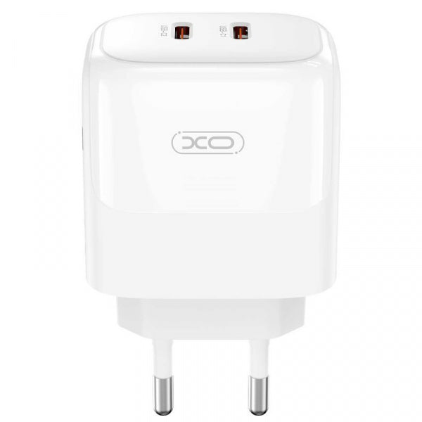 XO Design Wall Charger L140, 35W, 3A, 2 x USB-C, White