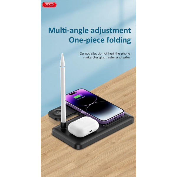 XO Design Wireless Charger WX033 4in1, 15W, 1.67A, Black