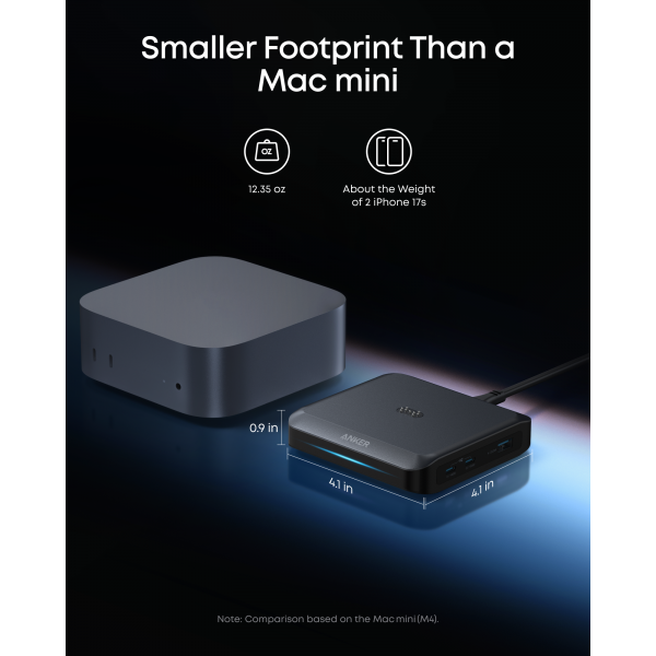 Anker Desktop Charger for Powerbank Prime, 150W, 5A, 1 x Pogo Pin - 1 x USB-A - 2 x USB-C, Black A1903G11