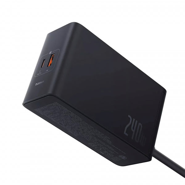 Baseus Desktop Charger 5in1, 240W, 5A, 1 x USB-A - 3 x USB-C - 1 x DC, Black P10163901113-00