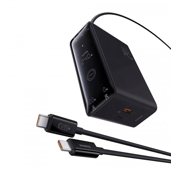 Baseus Desktop Charger 5in1, 240W, 5A, 1 x USB-A - 3 x USB-C - 1 x DC, Black P10163901113-00