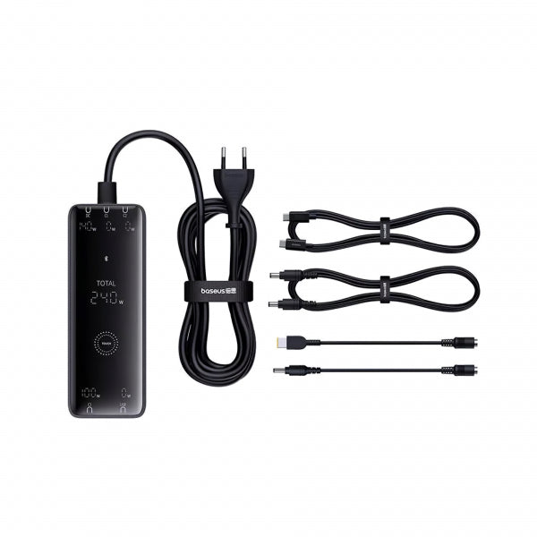 Baseus Desktop Charger 5in1, 240W, 5A, 1 x USB-A - 3 x USB-C - 1 x DC, Black P10163901113-00