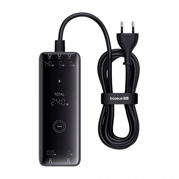 Baseus Desktop Charger 5in1, 240W, 5A, 1 x USB-A - 3 x USB-C - 1 x DC, Black P10163901113-00