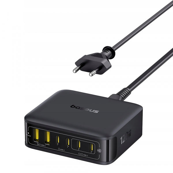 Baseus Desktop Charger EnerFill FH21, 120W, 3.25A, 2 USB-A - 4 USB-C, Black E0120T00