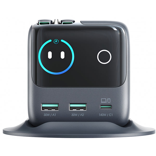 Joyroom Desktop Charger Podix JR-TRD01, 140W, 1 x USB-C - 2 x USB-A, with USB-C Cable, Grey