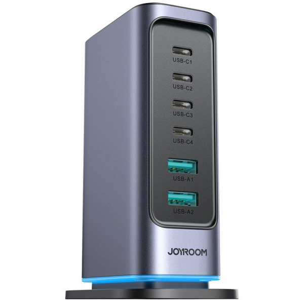 Joyroom Desktop Charger JR-TCM02 UK, 65W, 3.25A, 2 x USB-A - 4 x USB-C, Grey