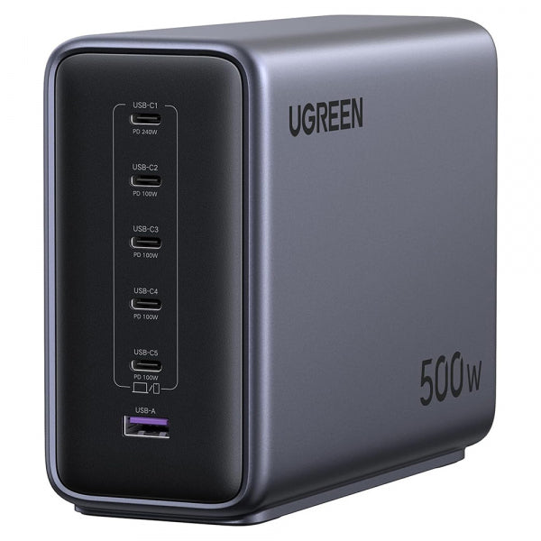 Ugreen Desktop Charger Nexode X759 (55550B), 500W, 5A, 1 x USB-A - 5 x USB-C, Grey