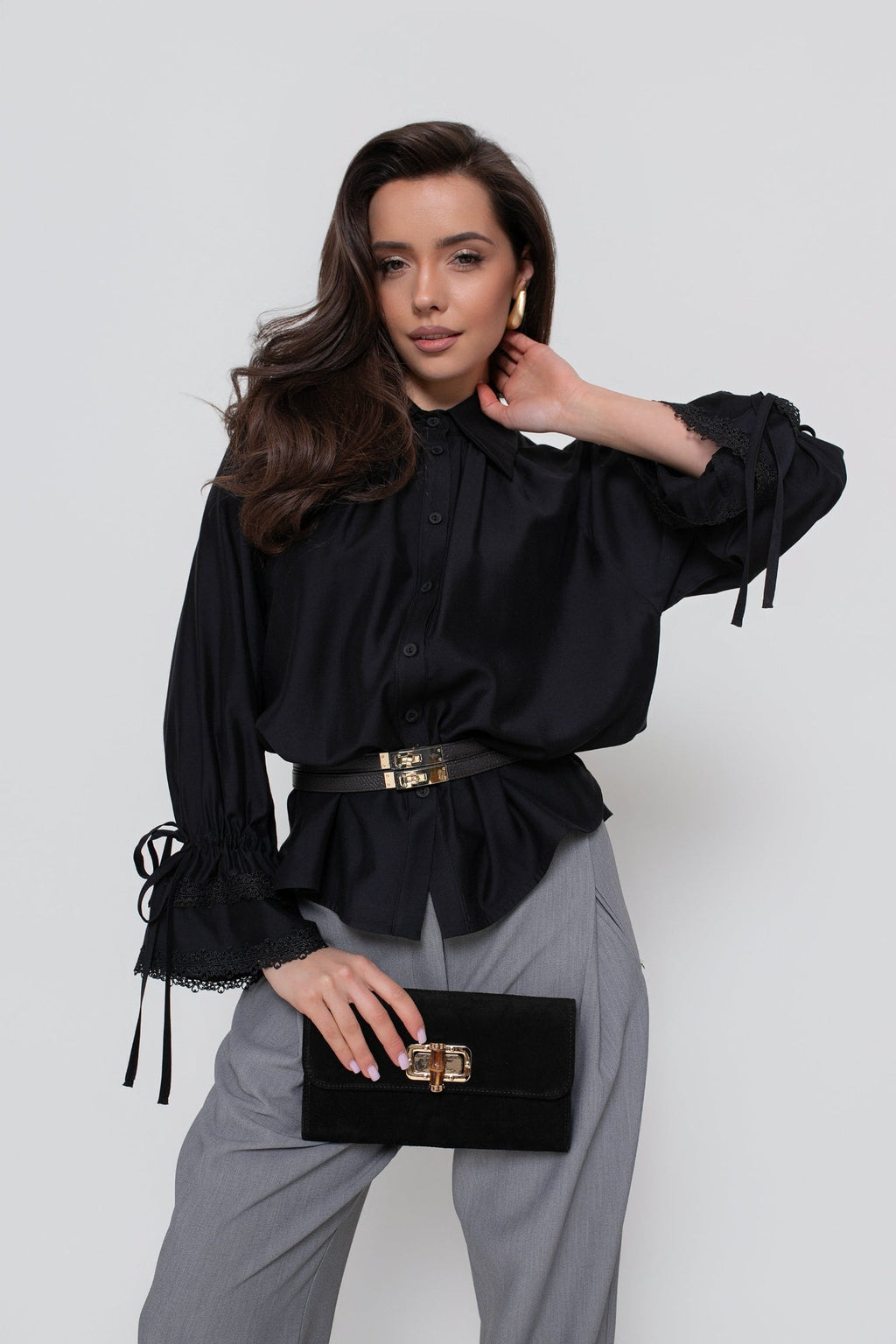 Chemise femme à manches raglan ornées de dentelle