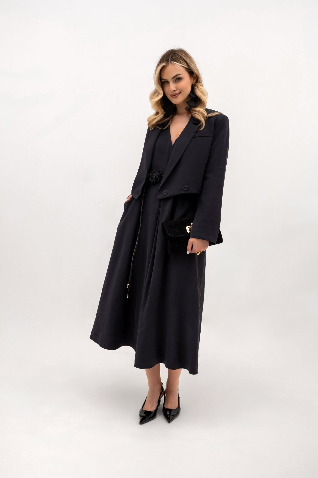 Veste courte à double boutonnage - coupe ample