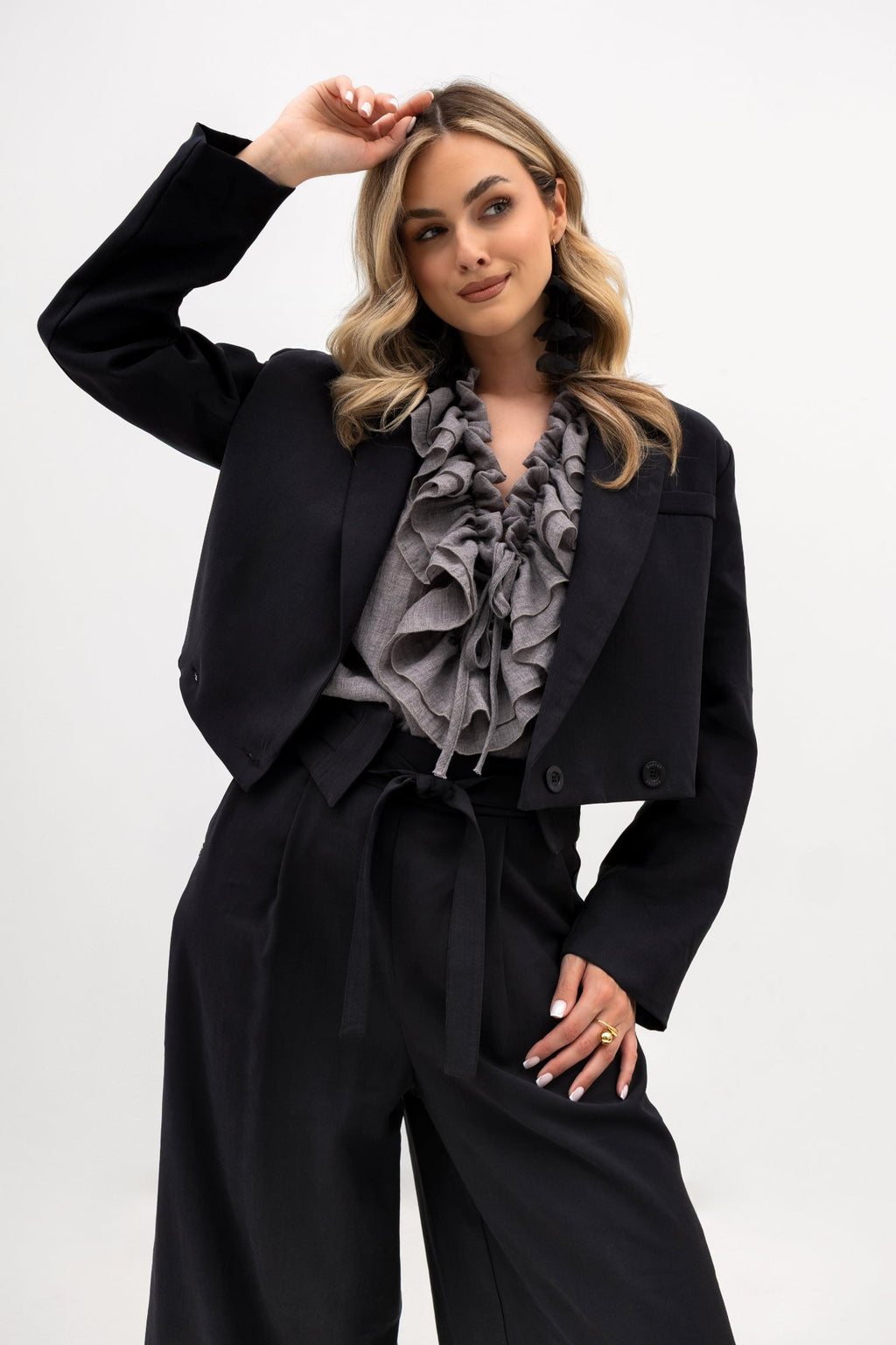 Veste courte à double boutonnage - coupe ample