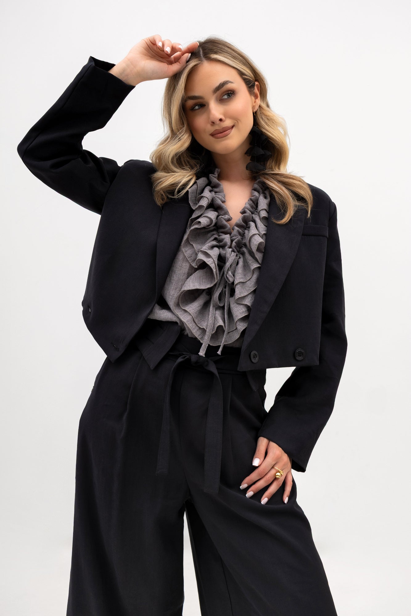 Veste courte à double boutonnage - coupe ample