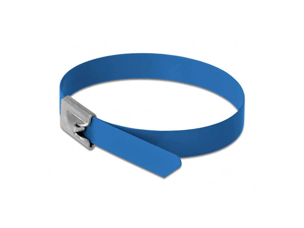 Delock Edelstahlkabelbinder L 200 x B 7,9 mm blau 10 Stück