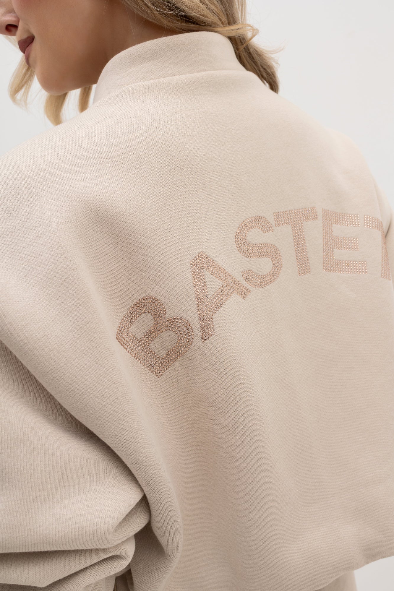 Veste bomber en molleton avec logo - col montant, boutons et doublure