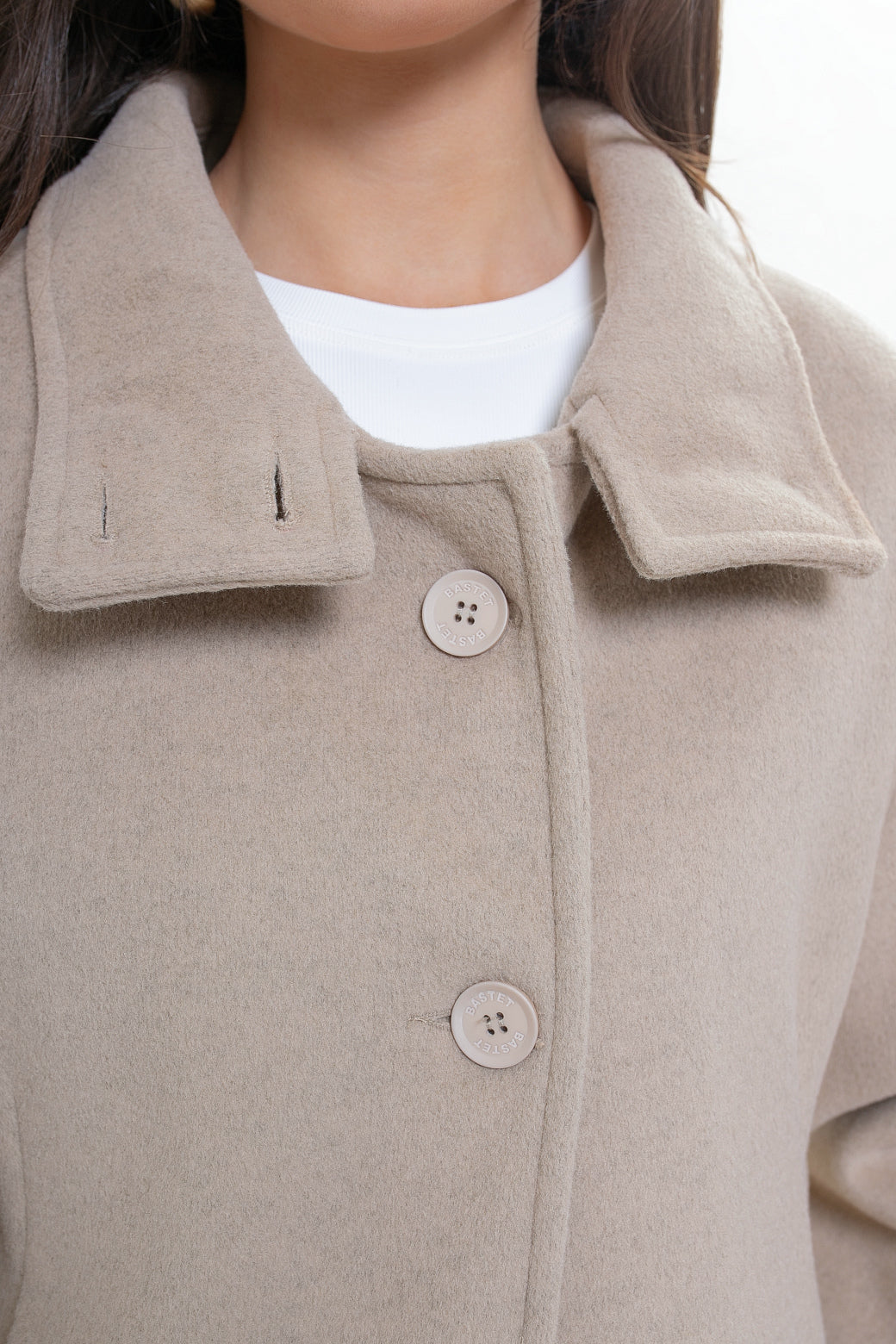 Veste pour femme en molleton, avec col montant et plis creux