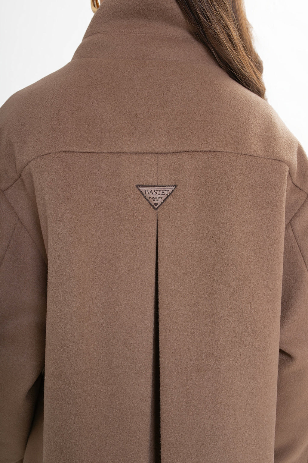 Veste pour femme en molleton, avec col montant et plis creux